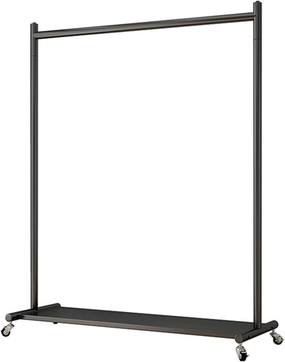 Appendiabiti Mobile Commerciale Resistente con Ripiani, Appendiabiti Indipendente per camere da Letto e Boutique, 120x40x165 cm, Nero - Soluzione di archiviazione Resistente ed Elegante