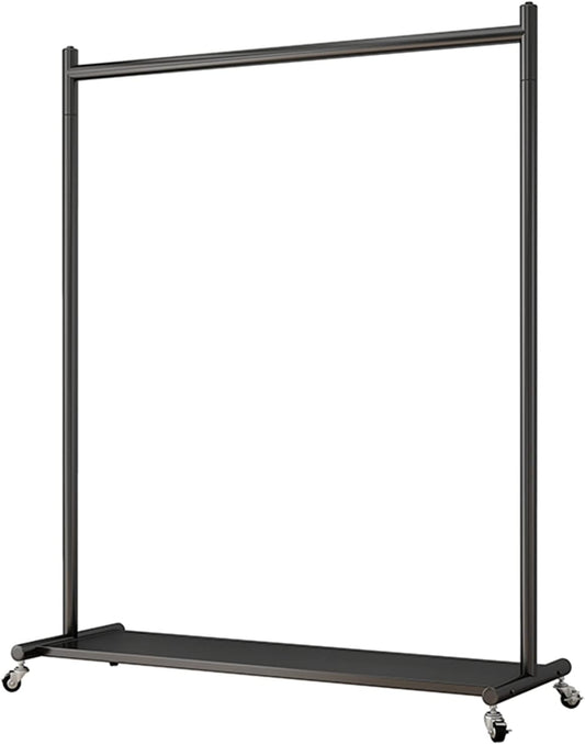 Appendiabiti Mobile Commerciale Resistente con Ripiani, Appendiabiti Indipendente per camere da Letto e Boutique, 120x40x165 cm, Nero - Soluzione di archiviazione Resistente ed Elegante