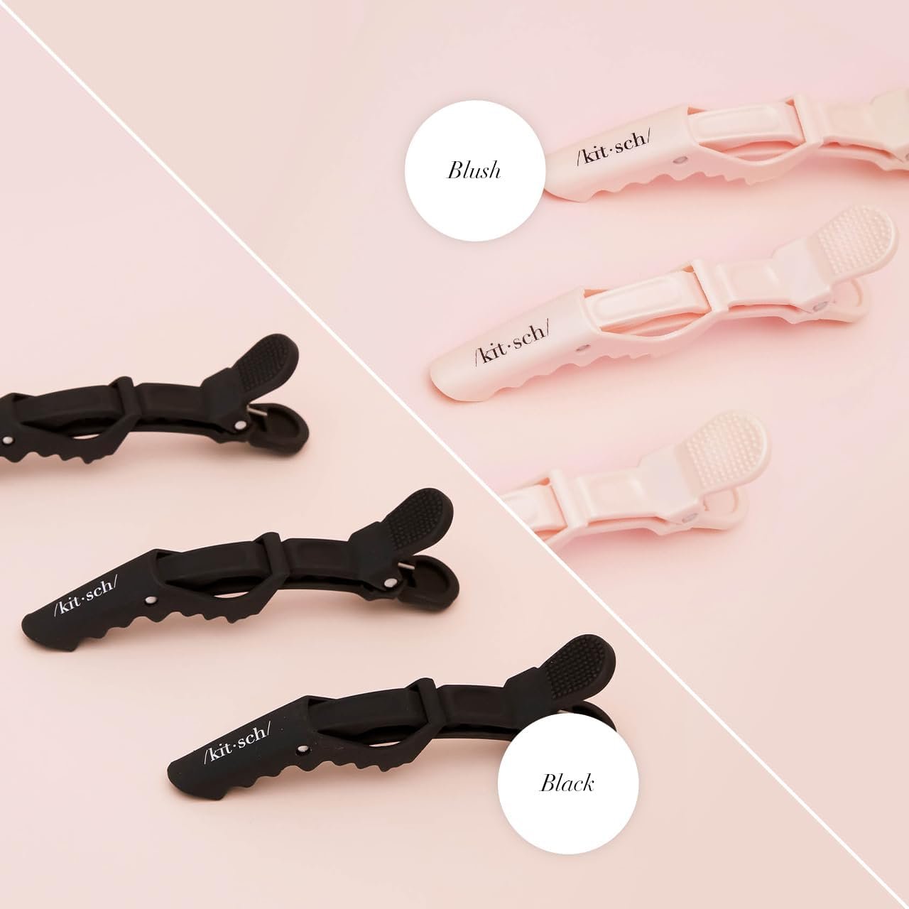 Kitsch Alligator Clips for Hair - Stylish Hair Sectioning and Roller Clips | Ideal for Styling, Volume, and Makeup - Hair Accessories for Women | 3pc Set in Blush Pink