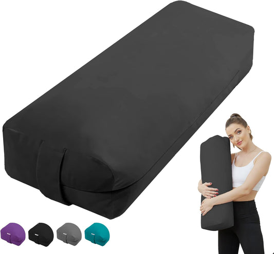 TokSay Restorative Yoga Bolster - Velvet Covered Meditation Pillow for Yin & Prenatal Yoga