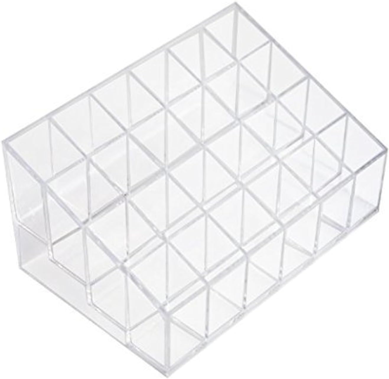 Onwon Transparent Cosmetic Makeup Organizer Clear 24 Lattices Lipsticks Cosmetic Lotion Makeup Organizer Storage Display Holder Stand