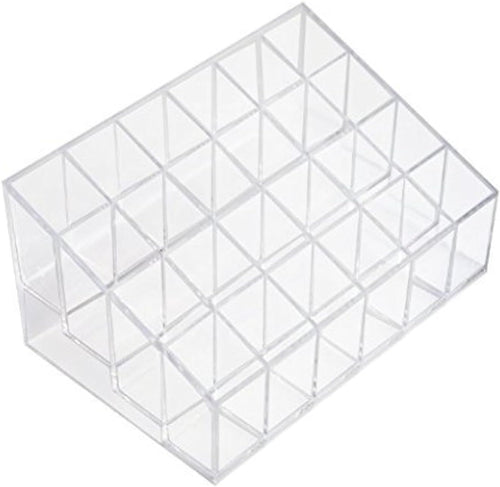 Onwon Transparent Cosmetic Makeup Organizer Clear 24 Lattices Lipsticks Cosmetic Lotion Makeup Organizer Storage Display Holder Stand