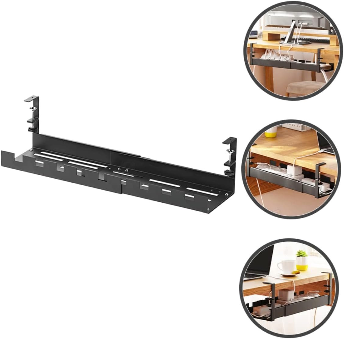 CIYODO Under Desk Cable Management Tray Durable Wire Organizer for Tidy Workspace Wear Resistant Cable Holder for Office and Home Stylish Design for Concealing Cords