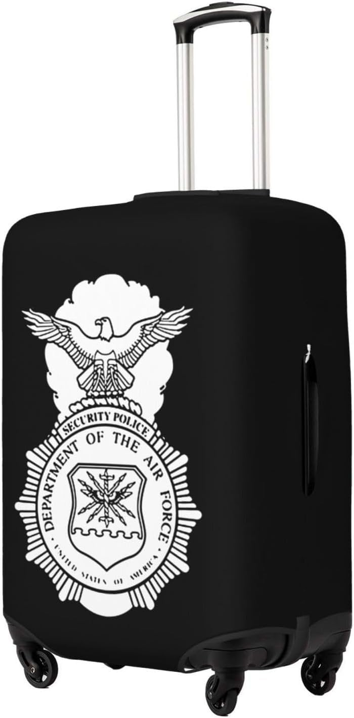 CRJSNYEAG USAF Security Forces Luggage cover Protective cover Anti-scratch luggage cover Fits 18-32 inch luggage, Black, Small