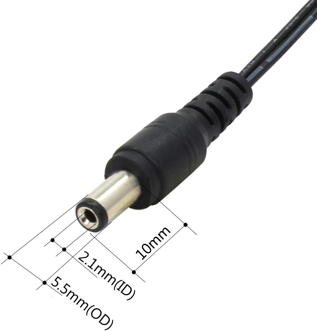 Security-01 2 Pack AC to DC 12V 0.5A 5.5mm Plug 2.1mm Adapter for CCTV LED Camera