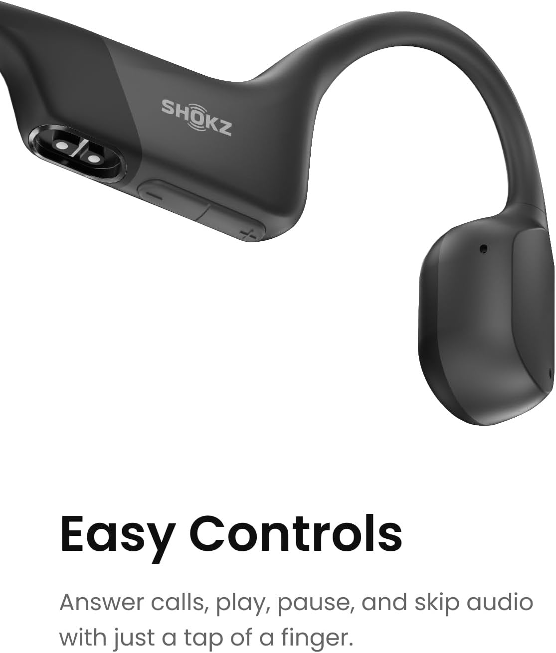 Shokz OpenRun (AfterShokz Aeropex) - Open-Ear Bluetooth Bone Conduction Sport Headphones - Sweat Resistant Wireless Earphones for Workouts and Running - Built-in Mic, with Headband (Black)