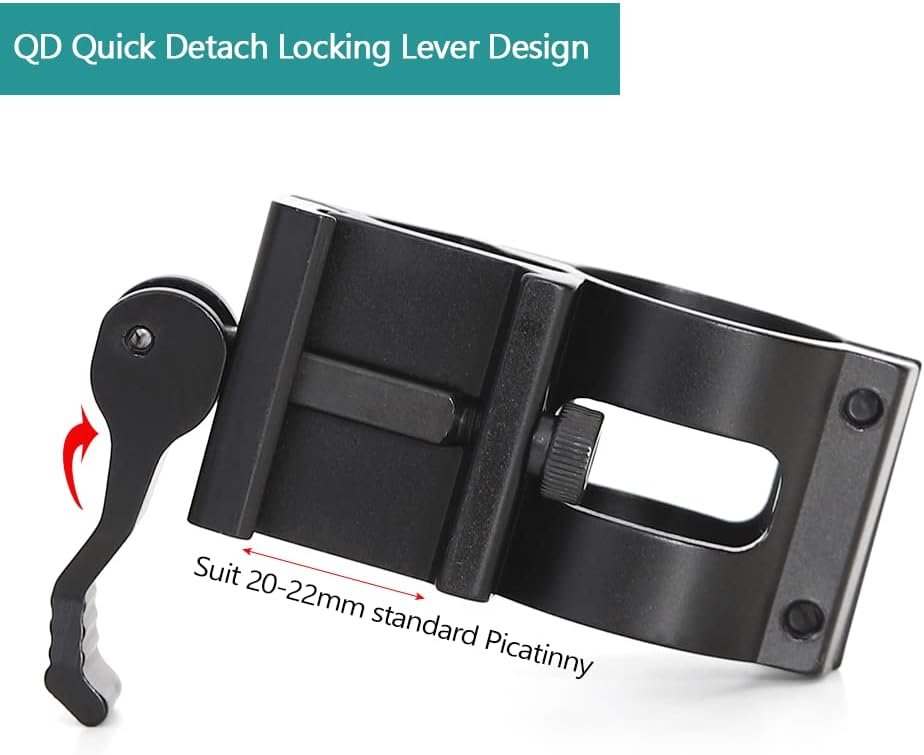Offset Ring Flashlight Holder Suit for 1.18” and 1” Tactical Flashlights Mount (1 PCS)