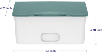 Ubbi Baby Wipes Dispenser with Weighted Plate and Secure Seal, Nursery and Baby Registry Essential to Keep Wipes Fresh, Open Water