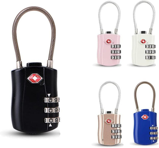 Luggage Locks TSA Approved,Mini Locks Combination Travel Locks 3 Digit Padlock with Zinc Alloy Shell for Travel Suitcase Gym Locker Backpack (Pink)