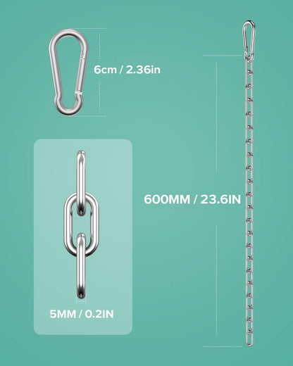 Fitness Chain, Weight Lifting Chains, Cable Machine Extension Chain, 304 Stainless Steel LAT Pull Cable Extension Weight Machine Chain, Curl Bar Chain for Home Gym