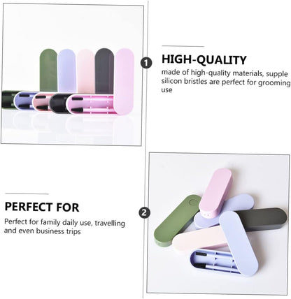 DEARMAMY 1Set Spazzole Silicone Per Sopracciglia e Pratici e Riutilizzabili Rosa Accessori Make Up Essenziali Per Look