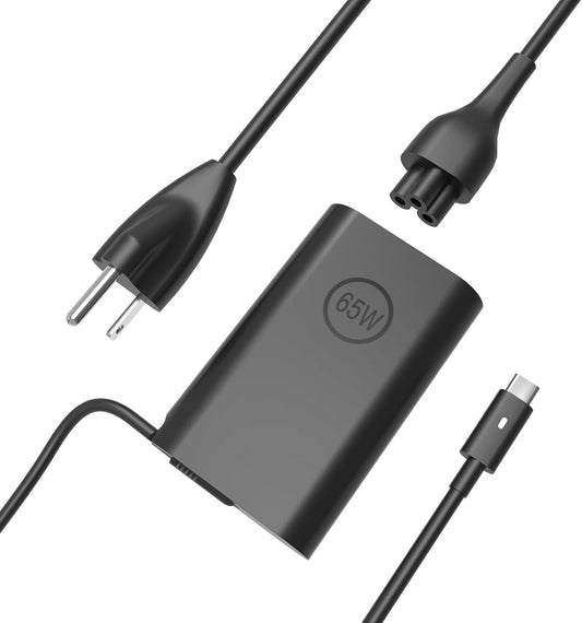 65W USB C Laptop Charger for Dell Latitude 5540 5420 5520 5430 7275 7440 e5440 5450 7430 7400 5550 5530 9410 9510 XPS 13 15 Chromebook 3100 Fast Charging for Dell Computer Type C AC Adapter Power Cord