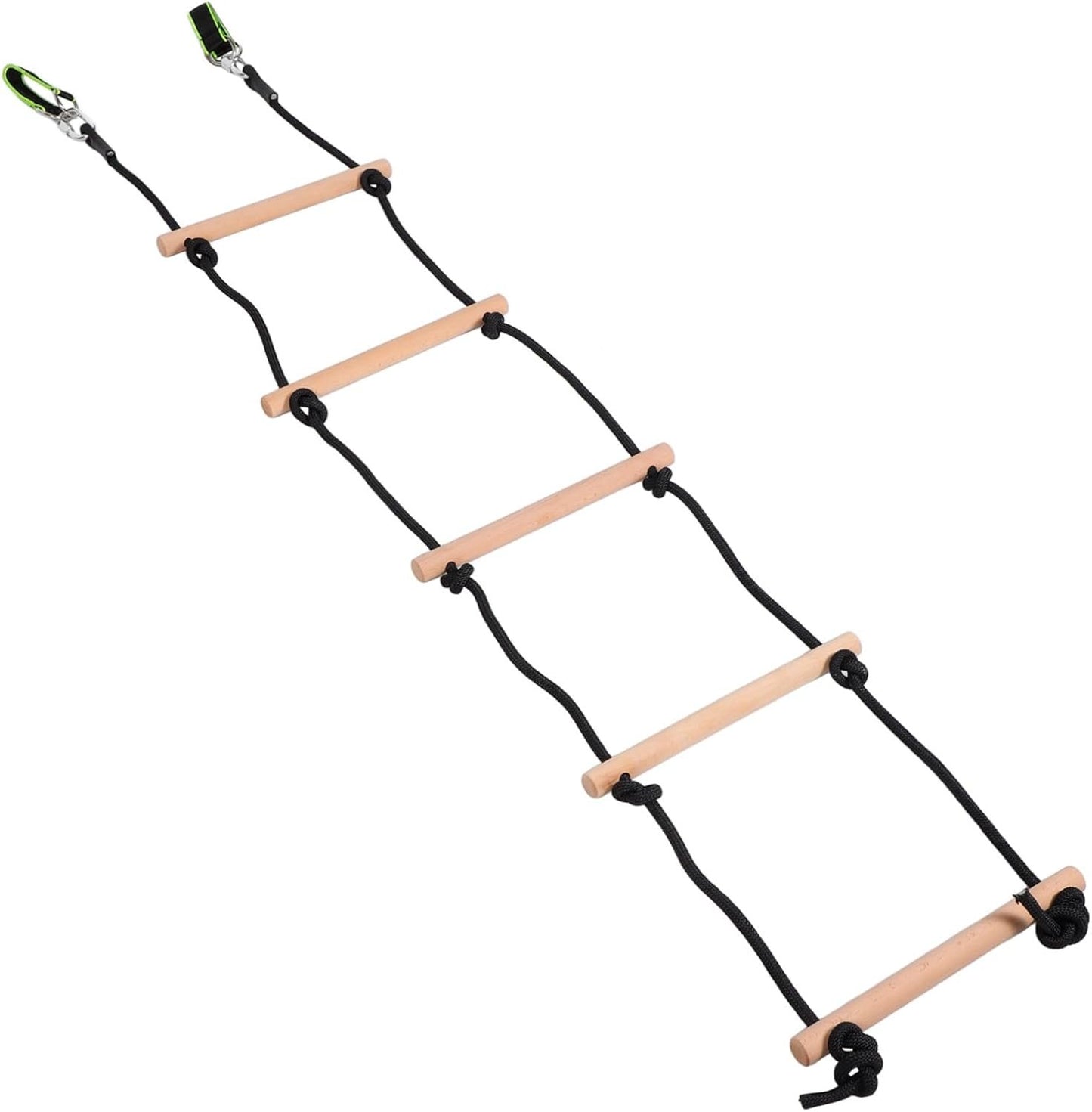 GETAJGHSD 1 Set Di Scaletta Da Arrampicata In Legno, Scala Di Corda Per Casa Sull'Albero, Scala Di Corda In Legno, Scala Sospesa, Accessori Per Parco Giochi, Scala Di Corda Per Esterni,