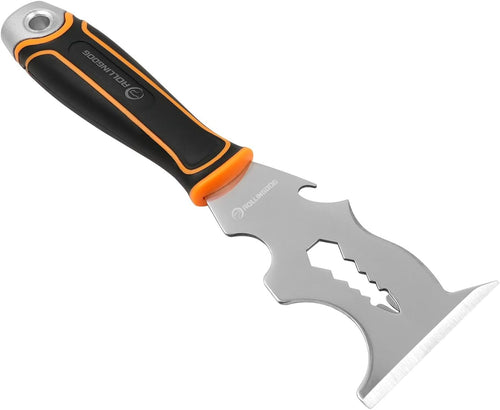ROLLINGDOG Paint Scraper - 3" Putty Knife Scraper with Stainless Steel Blade,Metal Hammer End,Multi Tool (14 in 1)