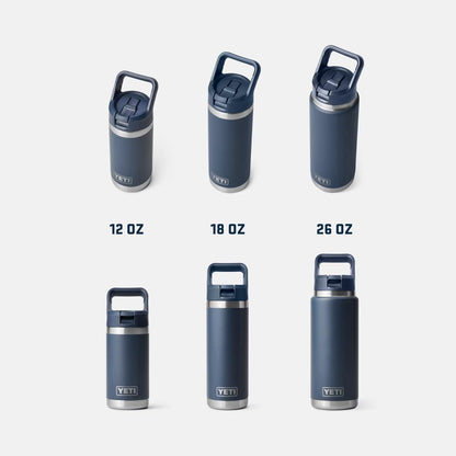 YETI Rambler 18 oz Bottle, Vacuum Insulated, Stainless Steel with Straw Cap, Papaya