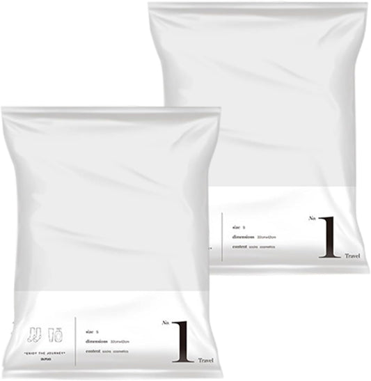 Travel Vacuum Bags, 2 Pack Clothing Organizers, Space Saving Storage for Suitcases and Home, No Pump or Vacuum Required, Ideal for Efficient Packing, Organization