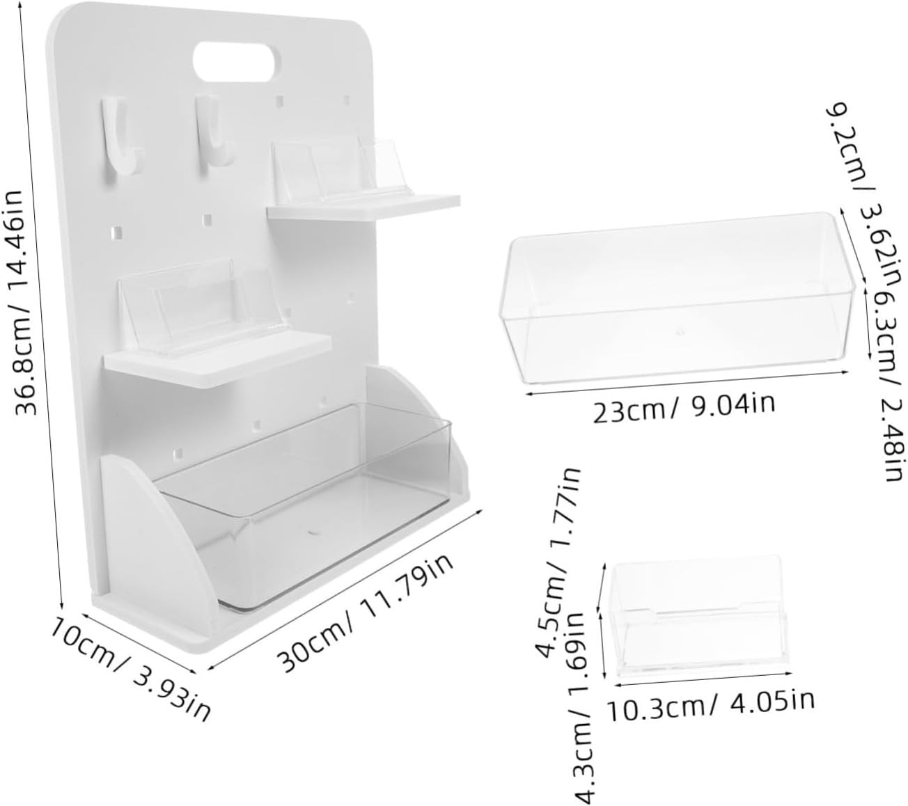 PENIKOKO 1set Diy Pegboard Organizer with Vertical Storage No Drill Installation Includes Boards Hooks Space-saving Office Supply Rack for Workspace Organization
