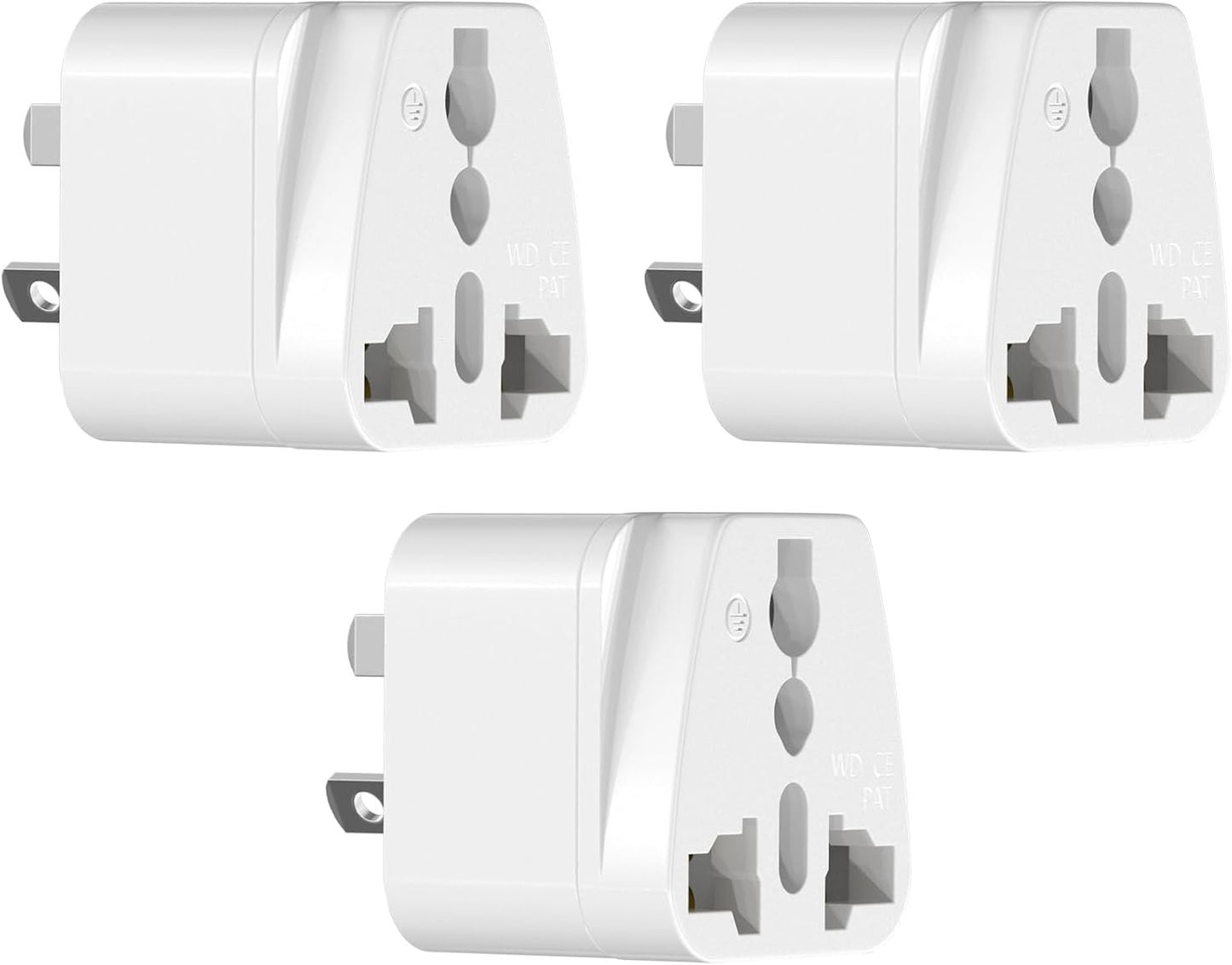 3PCS Universal Travel Adapter Conversion Plug, US, UK, EU, Italy to AU International Adapter, 3-Pin Universal Adapters with Safety Grounded Pin, 10A/2500W, for E/F/G/I/L Sockets-FR, CA, and More
