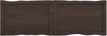 Solid Wood Tabletop, Dark Brown, 120 x 40 x (2-6) cm, Live Edge, Replacement for Coffee Table, Dining Table, Desktop Surface, Kitchen Countertop, Durable & Stylish