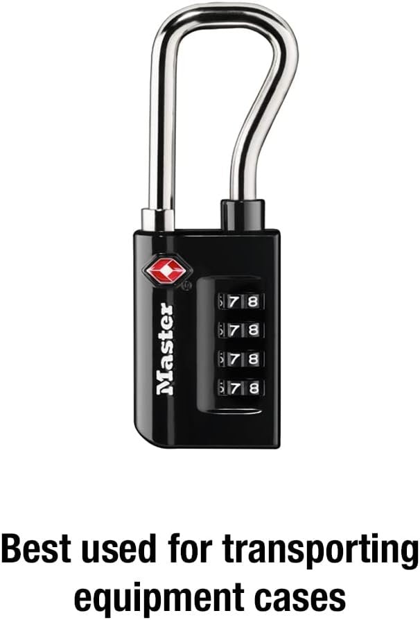 Master Lock Padlock, Set Your Own Combination TSA Accepted Luggage Lock, 1-5/16 in. Wide, 4696D, Black