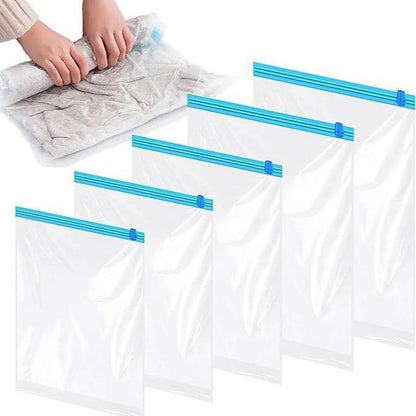 Space-Saving Compression Bags - Essential Travel Accessories - No Vacuum or Pump Needed - Vacuum Storage Bags for Travel and Home Organization - Packing Organizers (10)