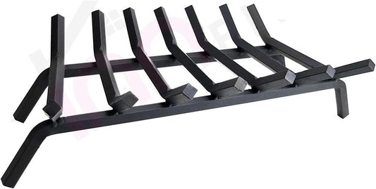 Firewood Stand Fireplace Log Grate Fire Grates for Indoor Chimney Hearth Outdoor Fire Place Tool Pit Wrought Iron Wood Stove Firewood Burning Rack Holder Strong and Sturdy (Black 24in)