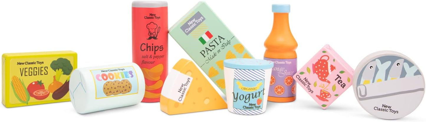 New Classic Toys Play Food Set, Multicoloured, Groceries, 10595