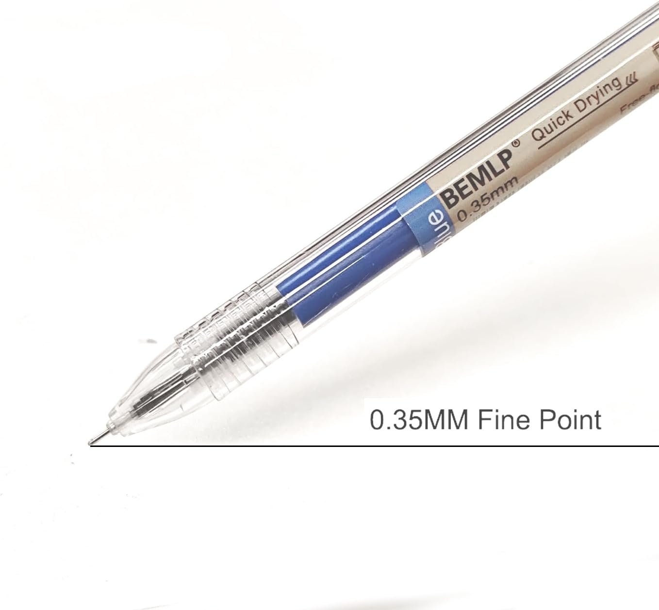 Gel Ink Pen Extra fine point 0.35mm Blue Liquid Rollerball Pens Quick Drying Gel Pens School Office student Exam Writing Stationery Supply 12 Pcs/Set (Blue)