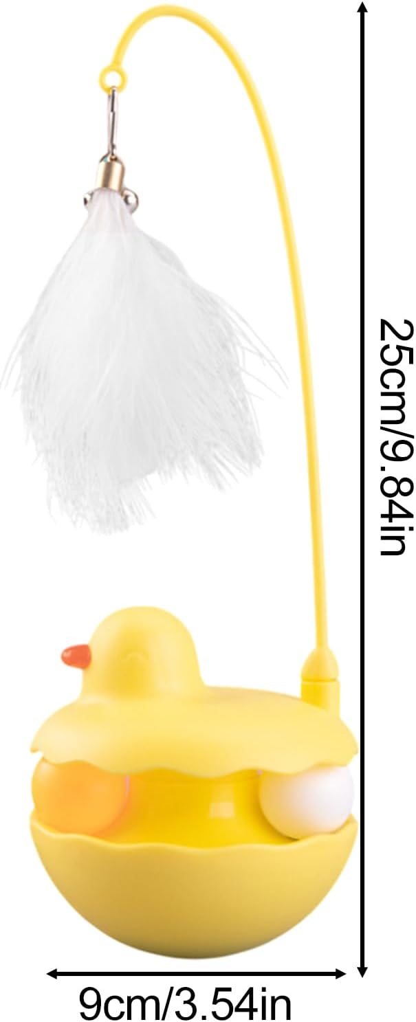 Wrohto Cat Toys, Interactive Kitten Toy, Detachable Feather Lightweight Resin Duck Shape Fun Stick for Kitten Play, Indoor Outdoor and Birthday Easter, 3.54 x 9.84 inches