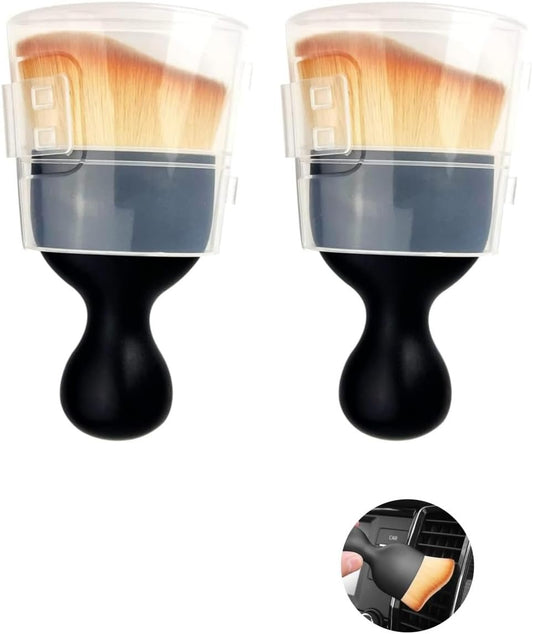 Qinsunny Car Interior Dust Brush,Car Detailing Brush,car Accessories Interior Aesthetic,Cleaning Soft Brush,Air Vent,Leather,Computer 2Pcs