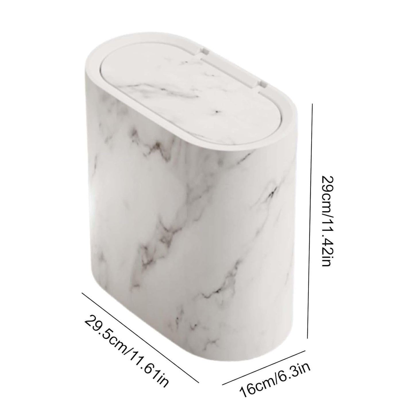 Small Bathroom Trash Can,Space-Saving Trash Can with Lid Bathroom | Compact Dustbin Lidded Waste Basket for Indoor Kitchen Toilet Home Bedroom Laundry