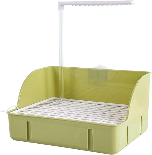 Automatic Water Circulation Parrot Shower, Electric Bird Bathtub, Multi-Purpose Bathing Station with Gentle Flow Peonies, Medium Parrots, Budgies, And Parakeets, 20.5cm Green White