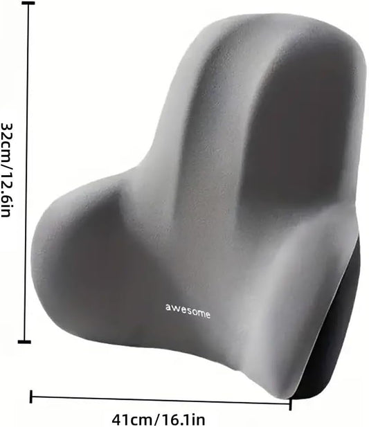 AIMALL Ergonomic Memory Foam Office Chair Back Support Cushion, Universal Fit, Ideal for Sedentary Workplaces, Available in Black and Grey