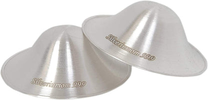 The Original Silver Nursing Cups - Nipple Shields for Nursing Newborn - 100% Pure Silver 999 Carat and Handmade - Nipple Covers Breastfeeding (Regular)