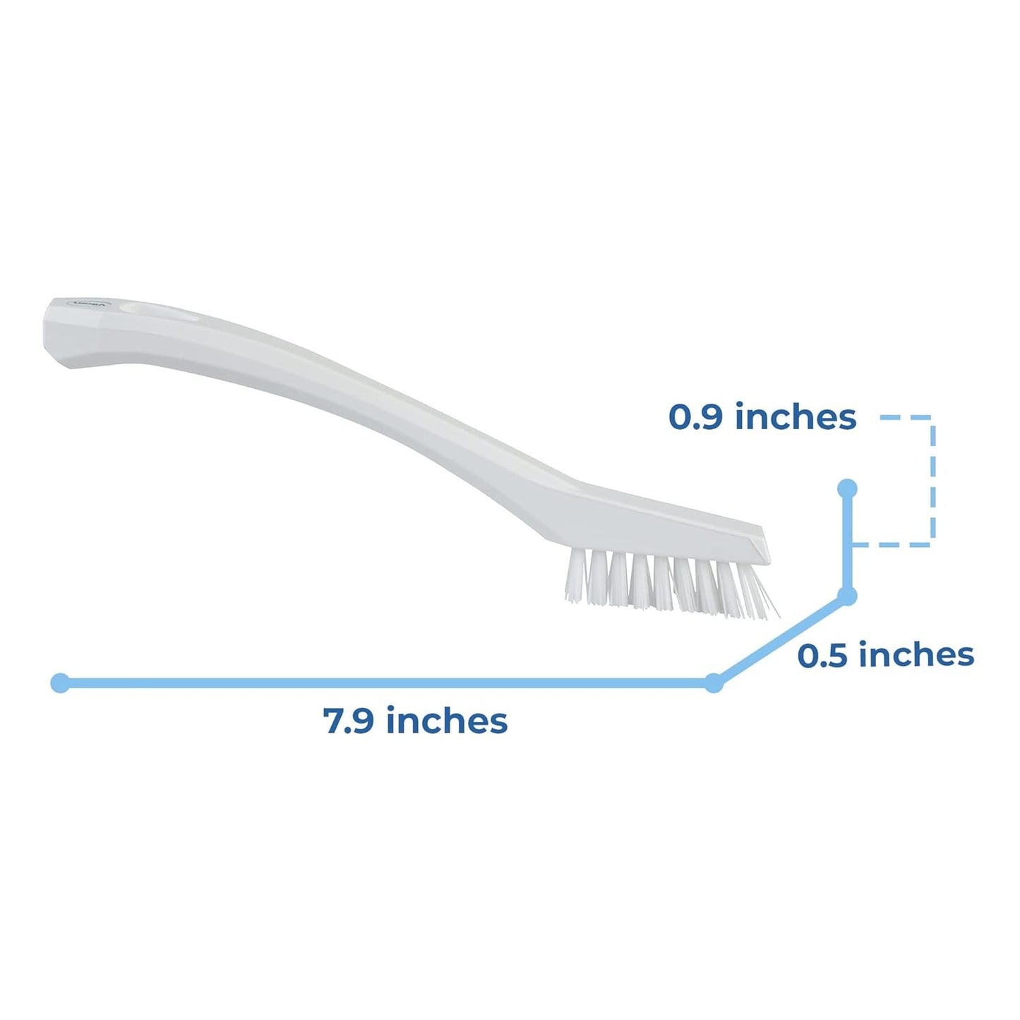 Vikan - 44015 Detail Brush, Multifunctional, Slip-Resistant Cleaning Tool, Extra Stiff Polypropylene & Polyester Bristle, 8 Inch, White