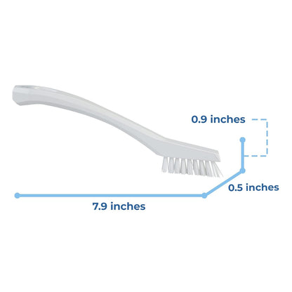 Vikan - 44015 Detail Brush, Multifunctional, Slip-Resistant Cleaning Tool, Extra Stiff Polypropylene & Polyester Bristle, 8 Inch, White