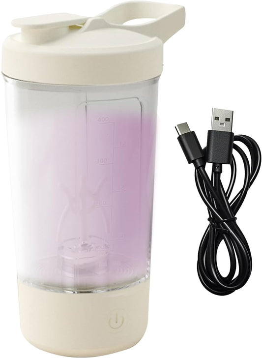 Electric Shaker Bottle - 450ml Rechargeable Drink Shaker | Single-Touch Operating Bottle For Gym Hydration, Bodybuilding Nutrition, Sports