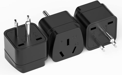 3PCS AU to USA Universal Travel Plug, Australia to America International Travel Adapter, Travel Power Plug for The United States, Canada, Brazil, Japan, Black