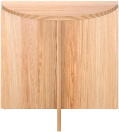 Artiss Coffee Table, Wooden Semi-Circle Side End Tables Dining Desk Storage Space Oval Particle Board Modern for Home Furniture Living Room, 15mm Thick Tabletop Safe Round Edge Pine