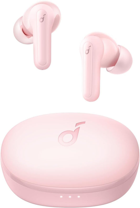 Soundcore by Anker Life P2 Mini True Wireless Earbuds, 10mm Drivers with Big Bass, Custom EQ, Bluetooth 5.2, 32H Playtime, USB-C for Fast Charging, Tiny Size for Commute, Work (Pink)
