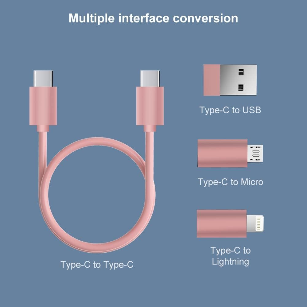 USB Adapter, Micro USB Charging Cable with USB C Adapter, USB to USB C Adapter for Apple/Andriod Devices, Multi Charging Cable Storage Box Contains SIM Card Holder