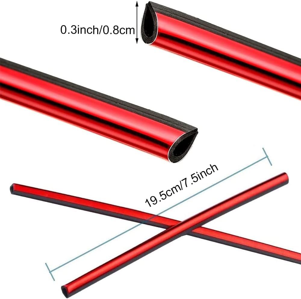 20pcs Car Air Conditioner Decoration Strip for Vent Outlet, 19.5CM Car Vent Trims, Suitable for Most Air Vent Outlet Car Interior Accessories (Red)