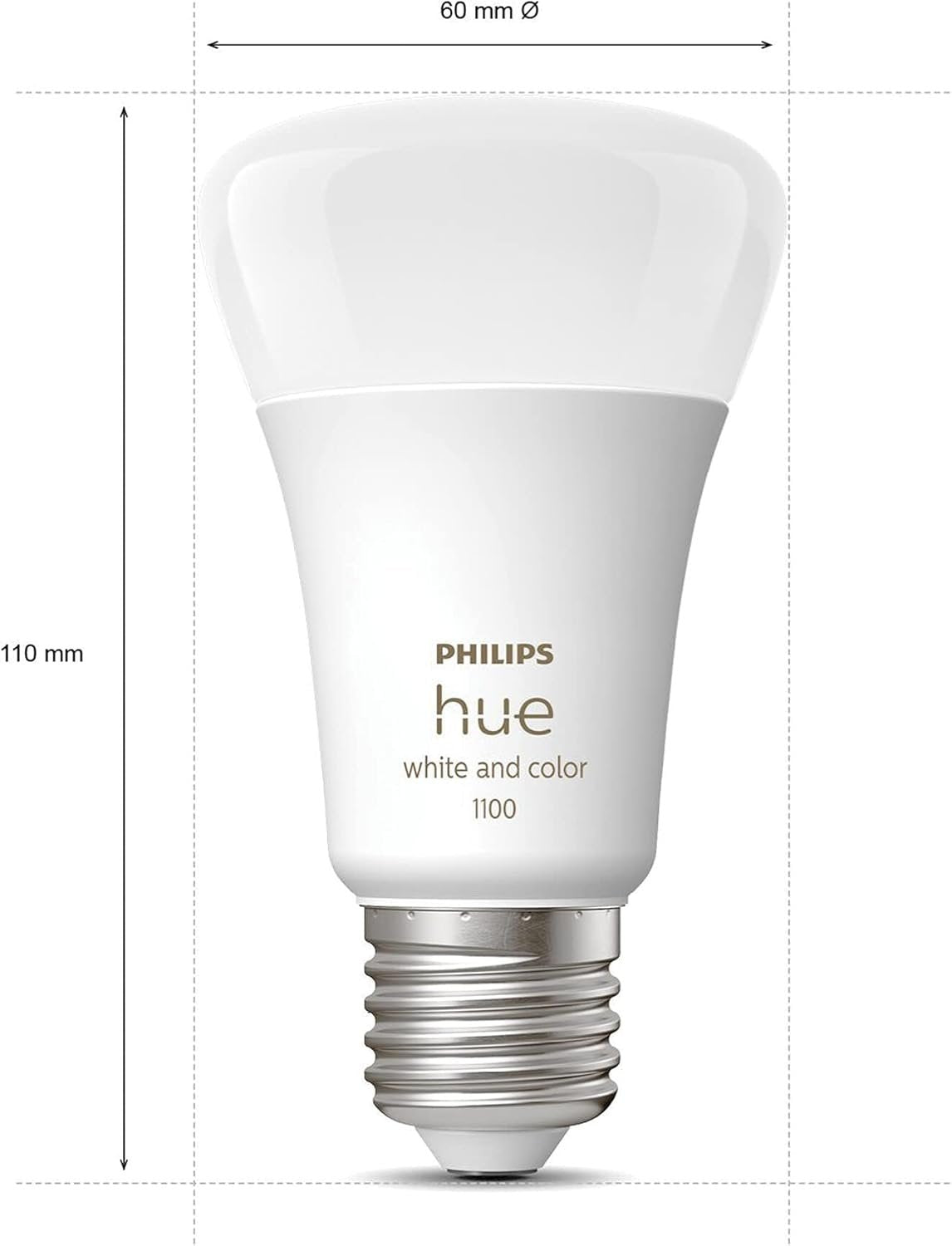 Philips Hue White and Colour Ambiance Smart Light Bulb 2 Pack 75W - 1100 Lumen [E27 Edison Screw] with Bluetooth. Compatible with Alexa, Google Assistant and Apple Homekit