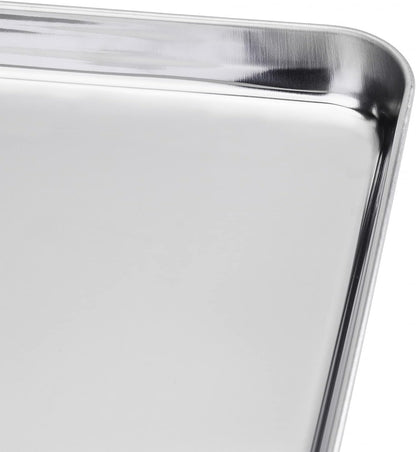 Suwimut Baking Sheet Set of 4, Heavy Duty Stainless Steel Baking Pans Tray Cookie Sheet, Toaster Oven Tray Pans Half Sheet Pan for Baking, Non Toxic, Easy Clean and Dishwasher Safe