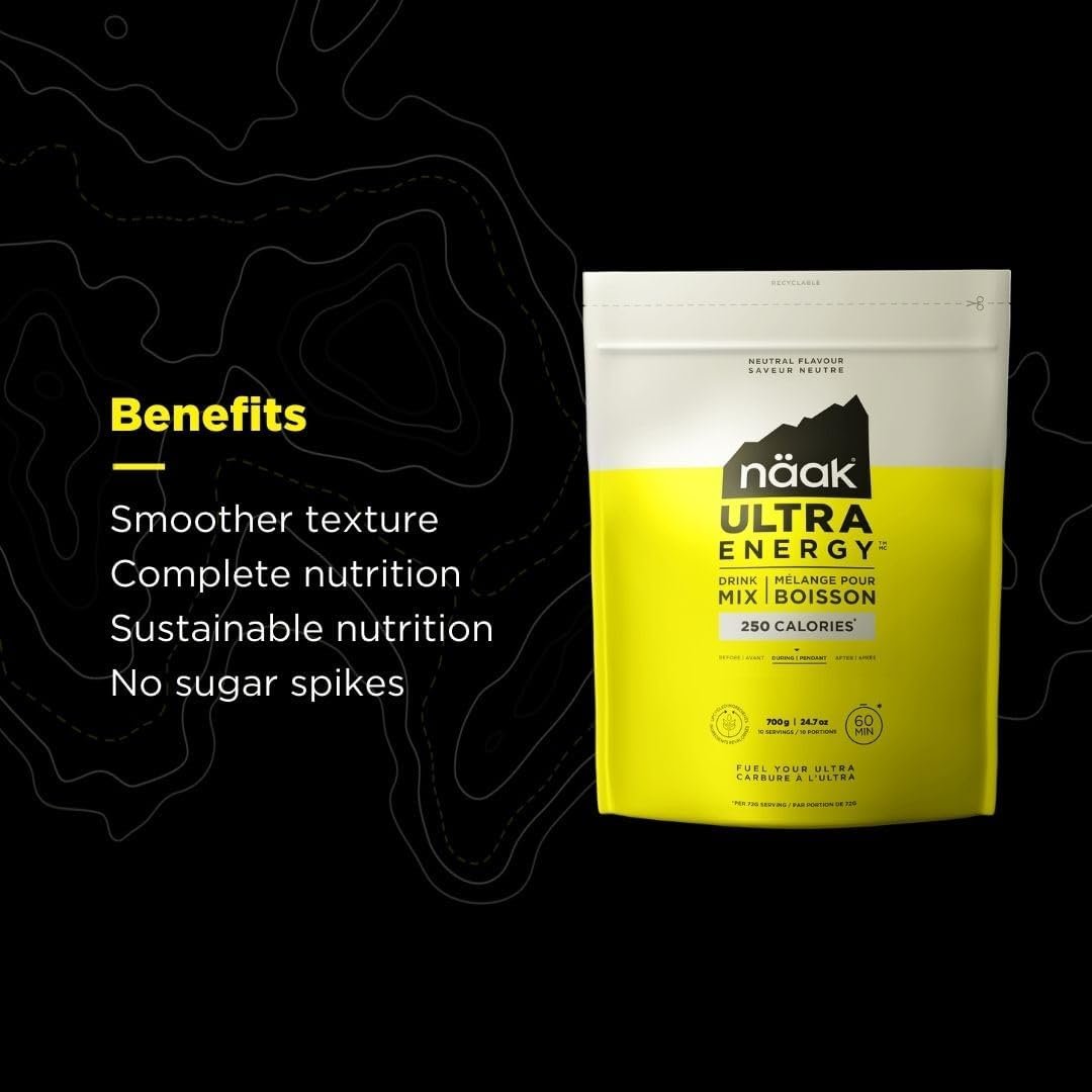 NÄAK Drink Mixes Ultra Energy™, 10 servings, 720g | Sport hydration Mix, electrolytes, BCAAs developed for athletes and performance | Vegan, Plant-Based Protein, Non GMO, gluten free (Neutral)