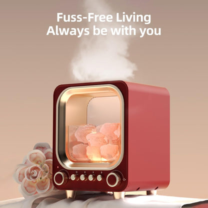 Essential Oil Diffuser Crystal Stone Aromatherapy Diffuser Humidifier with LED Night Light BT5.0 200ml Ultrasonic Quiet Cool Mist Air Humidifier for Home Bedroom Office