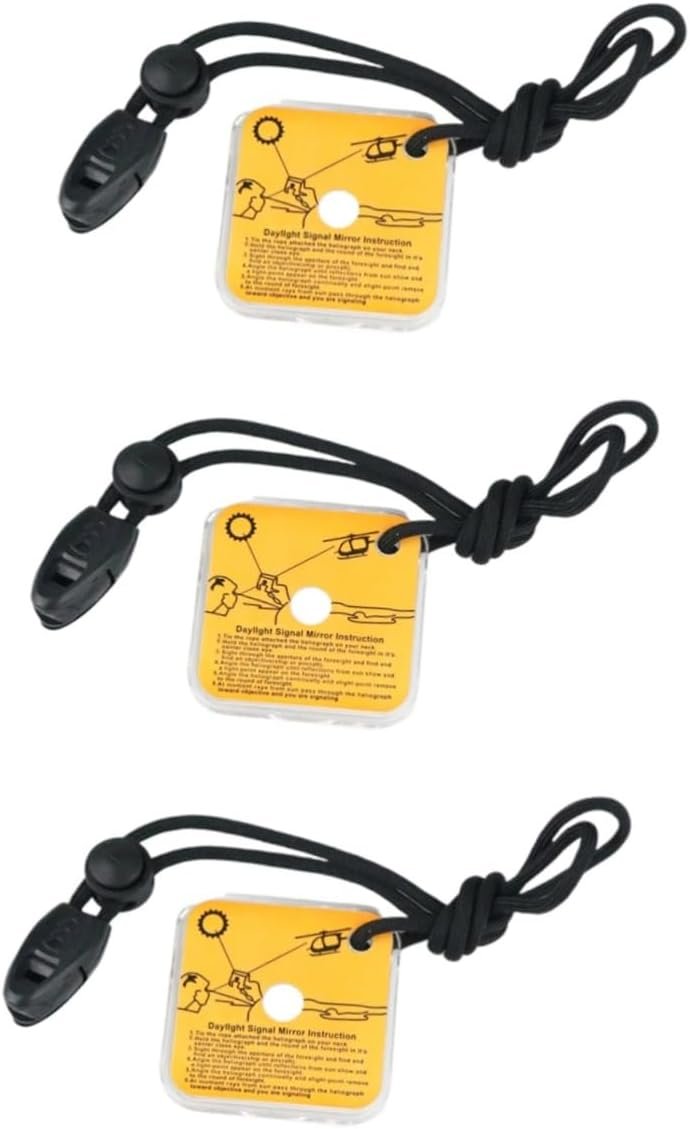 BRIGHTFUFU 3pcs Retroreflector Survival Mirror Outdoor Camping Essential Signal Transmission Tool Reflective