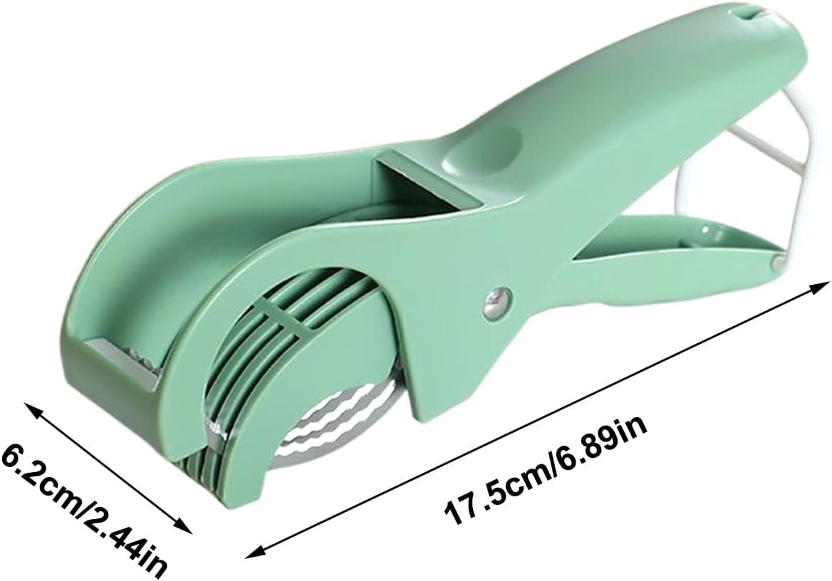 Potato Slicer, Egg Cutter Tool, Kitchen Prep Gadget, Non-Slip Base Design, Multifunctional Food Slicer, Home Restaurant Meal Preparation Use, 17.5 x 6 cm Green Orange