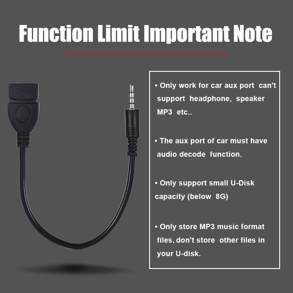Warmstor 3.5mm (1/8 inch) AUX Audio Plug Male to USB 2.0 Female OTG Adapter Converter Cable for Playing Music with U-Disk in Your Car