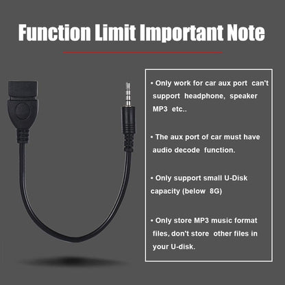 Warmstor 3.5mm (1/8 inch) AUX Audio Plug Male to USB 2.0 Female OTG Adapter Converter Cable for Playing Music with U-Disk in Your Car